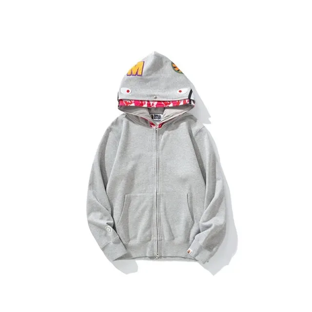 A Bathing Ape Shark Black Gray Full-Zip Hoodie 2