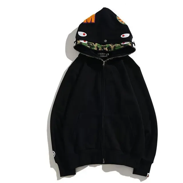 A Bathing Ape Shark Black Gray Full-Zip Hoodie 3