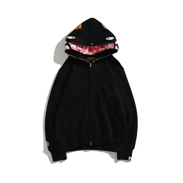 A Bathing Ape Shark Black Gray Full-Zip Hoodie 5