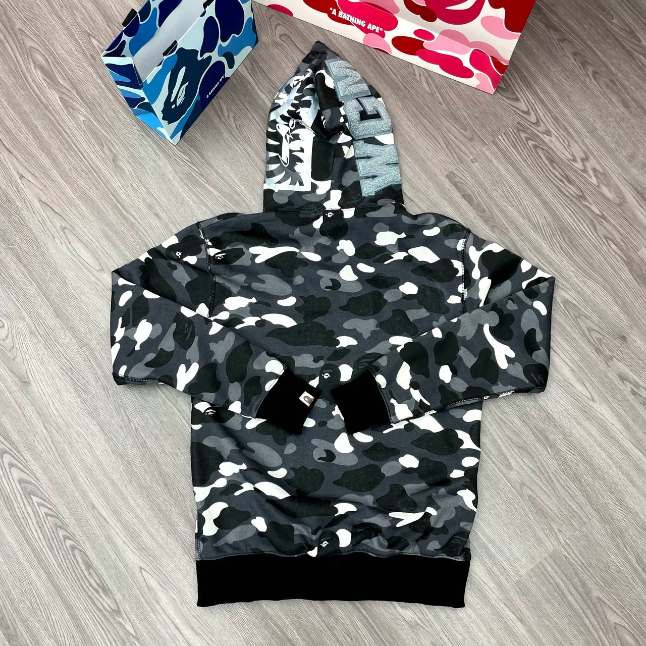 A Bathing Ape Shark Black White Full-Zip Hood Hoodie 3