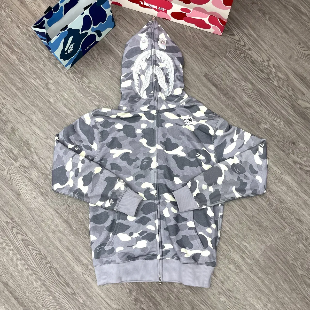 A Bathing Ape Shark Black White Full-Zip Hood Hoodie 5