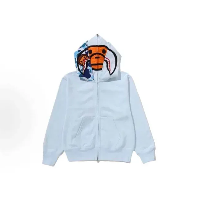 A Bathing Ape Shark Blue Multicolor Full-Zip Oversized Hood Hoodie 2
