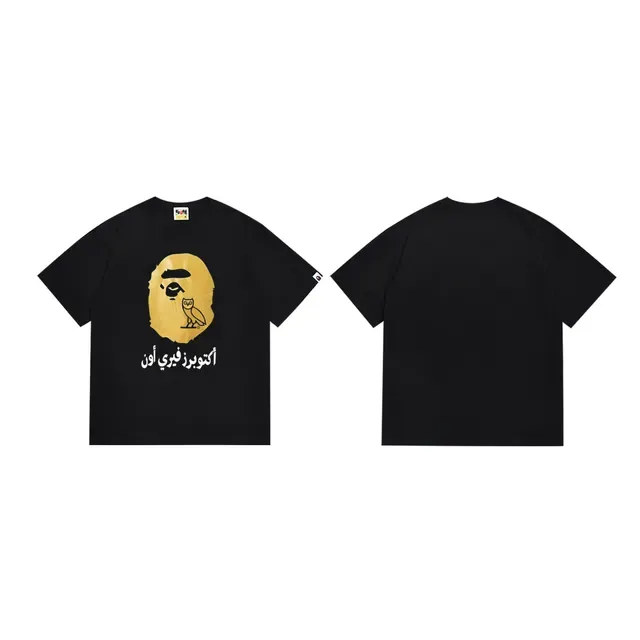 A Bathing Ape x OVO Gold Ape Head Owl Graphic T-Shirt 3