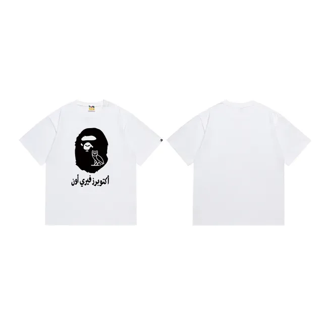 A Bathing Ape x OVO Gold Ape Head Owl Graphic T-Shirt 4