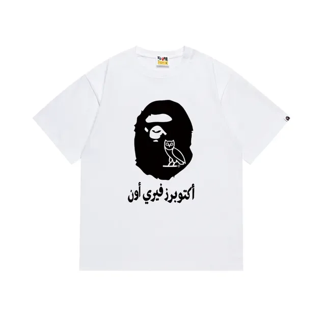 A Bathing Ape x OVO Gold Ape Head Owl Graphic T-Shirt 5