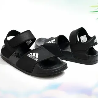 Adidas Adilette Slide Sandales casuales roses blanches avec fermeture à deux brides velcro