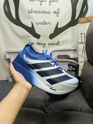 Adidas Adios Endurance Lightstrike Pro White Blue Running Shoes 5