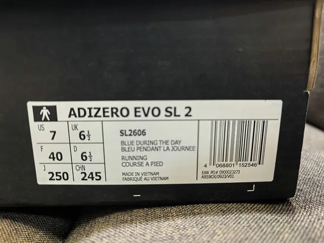 Adidas Adizero Evo SL 2 Blanco Negro Zapatillas de correr 22