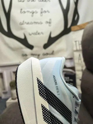 Adidas Adizero Evo SL 2 Blanco Negro Zapatillas de correr 23