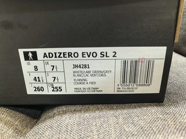 Adidas Adizero Evo SL 2 White Green Gray Running Shoes 2