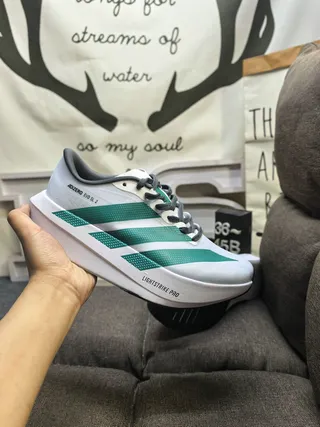 Adidas Adizero Evo SL 2 White Green Gray Running Shoes 5