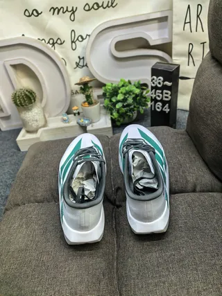 Adidas Adizero Evo SL 2 White Green Gray Running Shoes 8