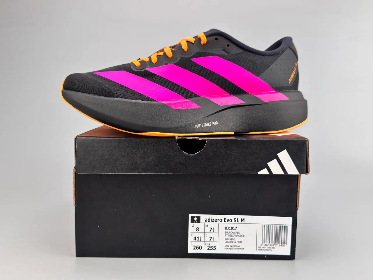 Adidas Adizero Evo SL Black Pink Orange chaussures de running 2