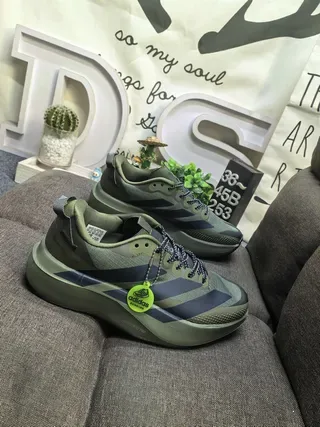 Adidas Army Green Navy Engineered Mesh Upper Sculpted Boost Midsole Lifestyle Sneakers 9