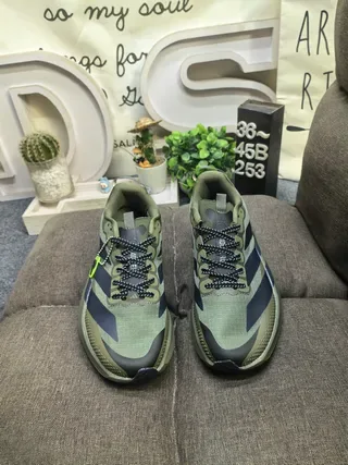 Adidas Army Green Navy Engineered Mesh Upper Sculpted Boost Midsole Lifestyle Sneakers 10