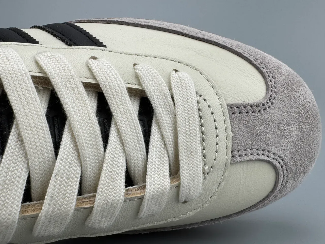 Adidas Beige Black Low-Top Suede And Leather Upper Lifestyle Sneakers 2