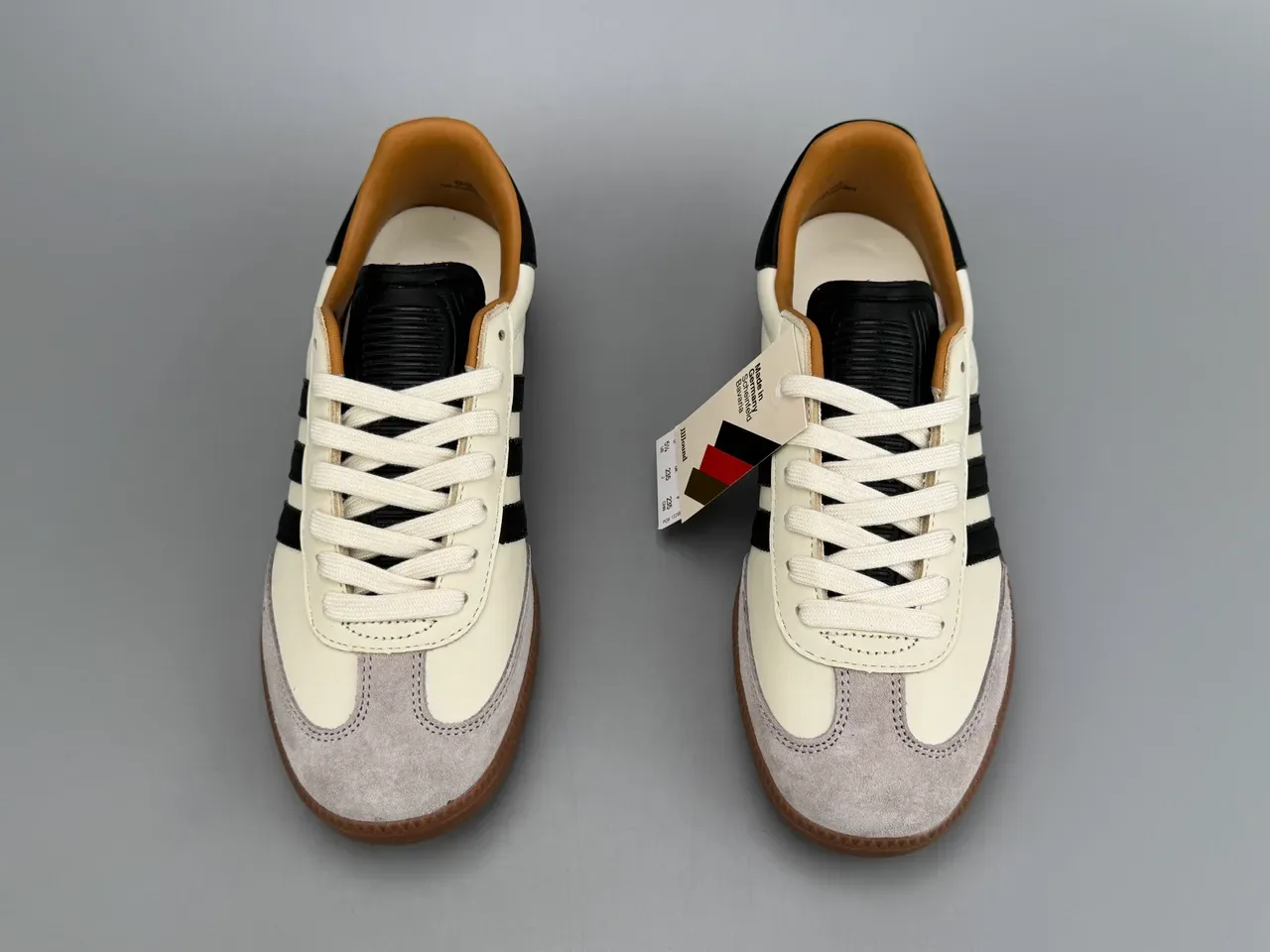 Adidas Beige Black Low-Top Suede And Leather Upper Lifestyle Sneakers 7