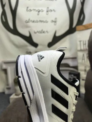 Adidas Beige Black Mesh Upper Three-Stripe Side Branding Lifestyle Sneakers 3