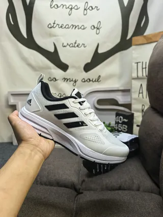 Adidas Beige Black Mesh Upper Three-Stripe Side Branding Lifestyle Sneakers 5