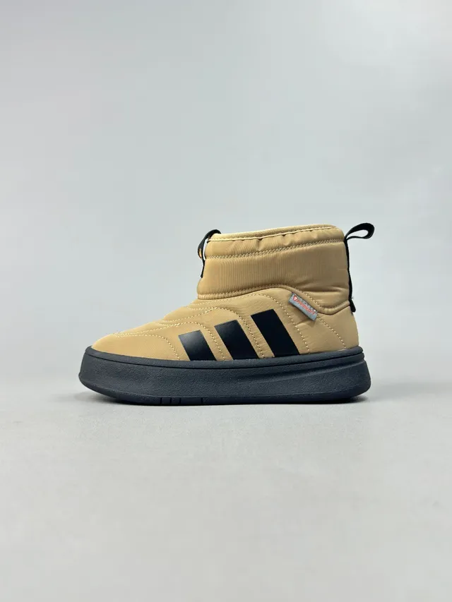 Adidas Bottines de Neige Beige Noir à hauteur de cheville avec doublure quiltée et rembourrée 21