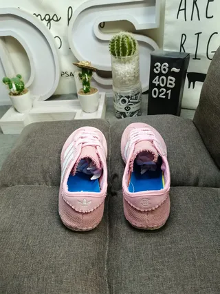 Adidas Beige Blue Woven Textile Upper Three-Stripe Side Panel Lifestyle Sneakers 8