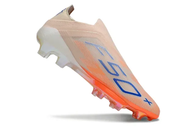 Adidas Chaussures de football Beige Orange avec upper sock-fit, semelle translucide et plaque pour surface ferme 2