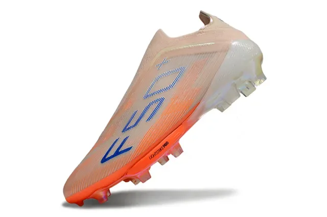 Adidas Chaussures de football Beige Orange avec upper sock-fit, semelle translucide et plaque pour surface ferme 3