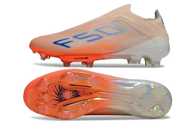 Adidas Chaussures de football Beige Orange avec upper sock-fit, semelle translucide et plaque pour surface ferme 6