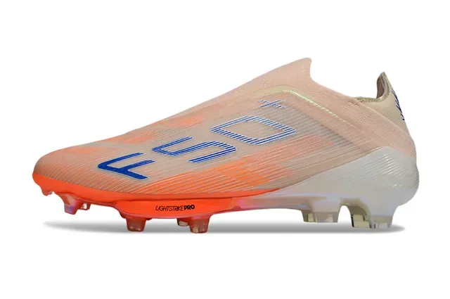 Adidas Chaussures de football Beige Orange avec upper sock-fit, semelle translucide et plaque pour surface ferme 7