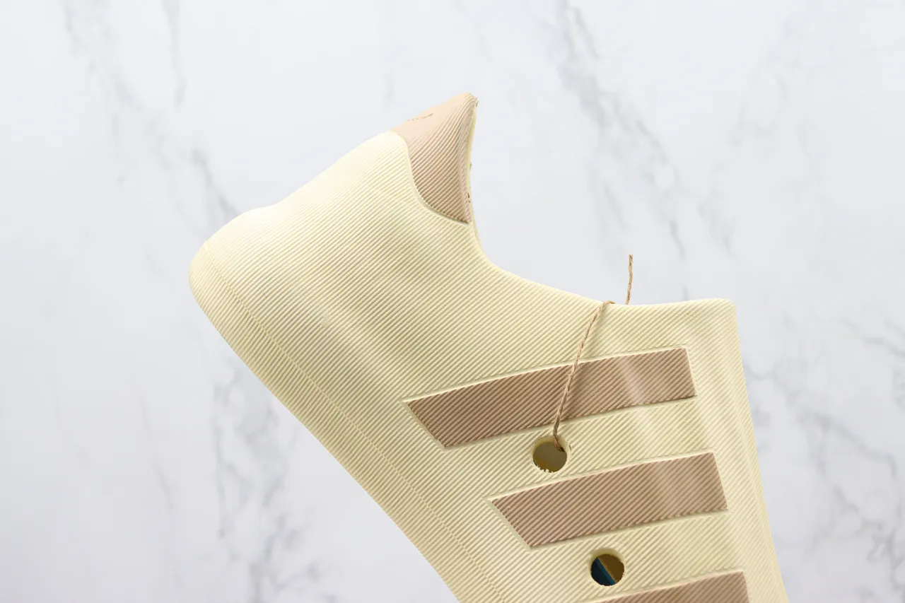 Adidas Beige Slip-On Ribbed Textile Upper Lifestyle Sneakers 2