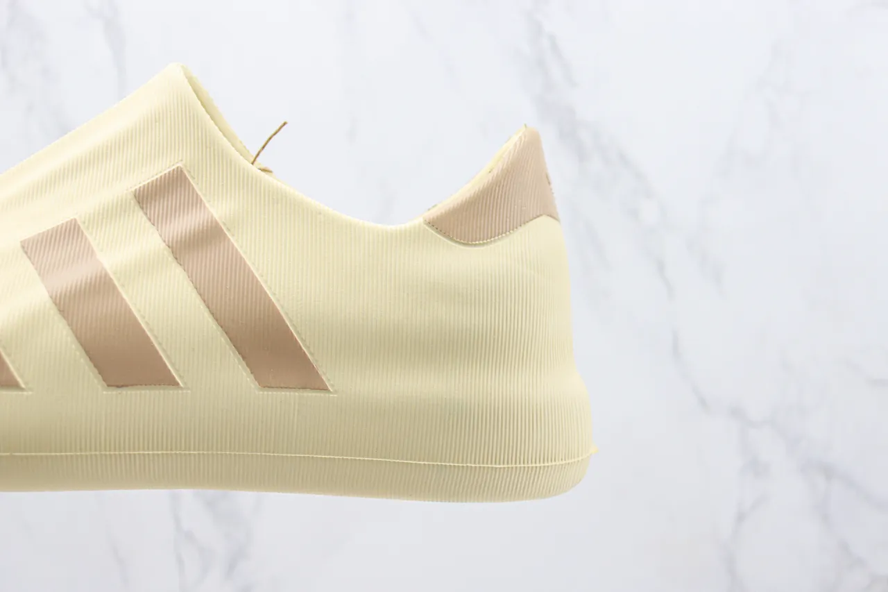 Adidas Beige Slip-On Ribbed Textile Upper Lifestyle Sneakers 4
