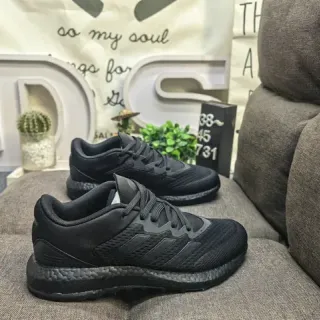 Adidas Black Knit Upper Three-Stripe Side Panel Lifestyle Sneakers