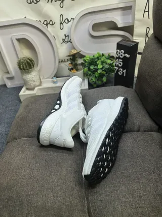 Adidas Black Knit Upper Three-Stripe Side Panel Lifestyle Sneakers 5