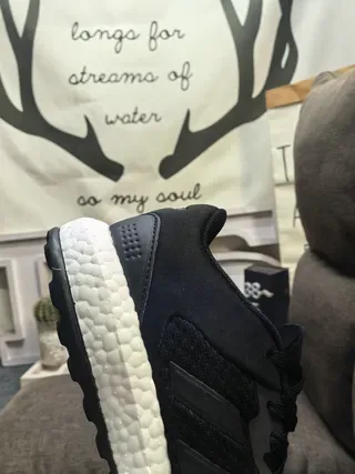 Adidas Black Knit Upper Three-Stripe Side Panel Lifestyle Sneakers 11