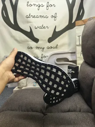 Adidas Black Knit Upper Three-Stripe Side Panel Lifestyle Sneakers 12