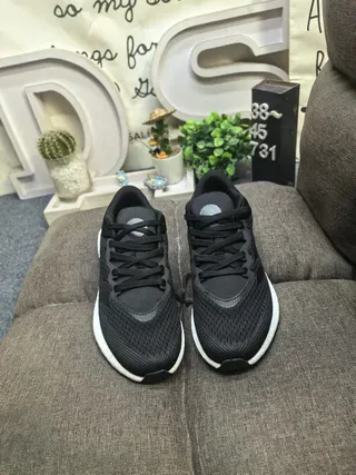 Adidas Black Knit Upper Three-Stripe Side Panel Lifestyle Sneakers 18