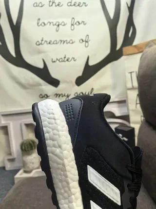 Adidas Black Knit Upper Three-Stripe Side Panel Lifestyle Sneakers 20