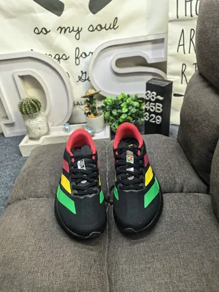 Adidas Black Multicolor Mesh Upper Sculpted Midsole Running Shoes 10