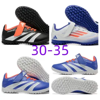 Adidas Black Orange Low-Cut Velcro Strap Closure Turf Soccer Shoes