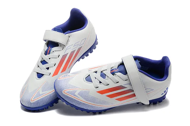 Adidas Noir Orange Basse Velcro Sangle Fermeture Gazon Chaussures de Football 3