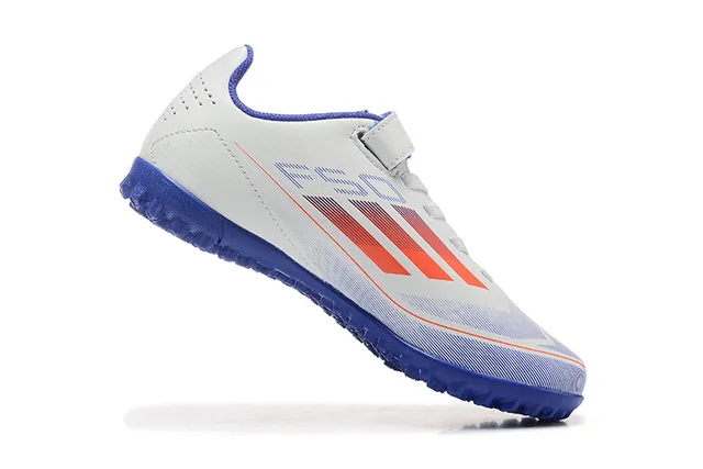 Adidas Noir Orange Basse Velcro Sangle Fermeture Gazon Chaussures de Football 4