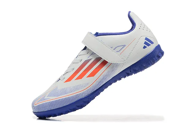 Adidas Noir Orange Basse Velcro Sangle Fermeture Gazon Chaussures de Football 5