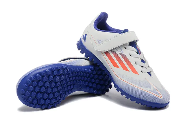 Adidas Noir Orange Basse Velcro Sangle Fermeture Gazon Chaussures de Football 6