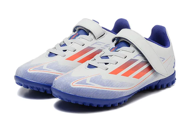 Adidas Noir Orange Basse Velcro Sangle Fermeture Gazon Chaussures de Football 8