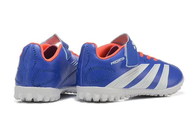 Adidas Noir Orange Basse Velcro Sangle Fermeture Gazon Chaussures de Football 9