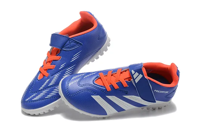 Adidas Noir Orange Basse Velcro Sangle Fermeture Gazon Chaussures de Football 11