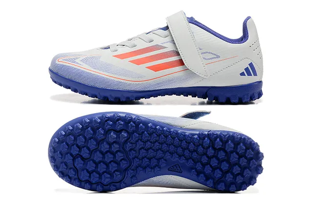 Adidas Noir Orange Basse Velcro Sangle Fermeture Gazon Chaussures de Football 12