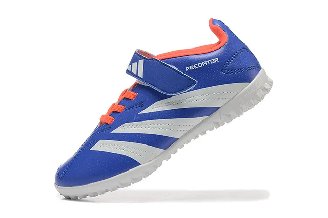 Adidas Noir Orange Basse Velcro Sangle Fermeture Gazon Chaussures de Football 15