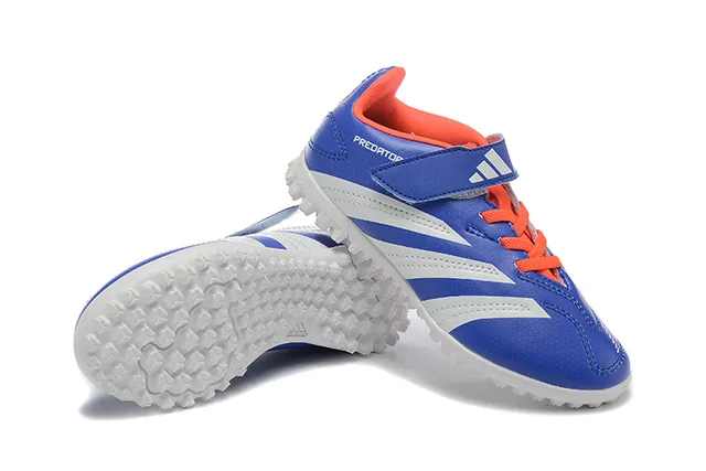 Adidas Noir Orange Basse Velcro Sangle Fermeture Gazon Chaussures de Football 16