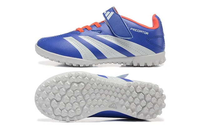Adidas Noir Orange Basse Velcro Sangle Fermeture Gazon Chaussures de Football 20
